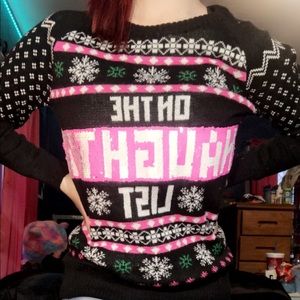 On the (nice/naughty) list sweater